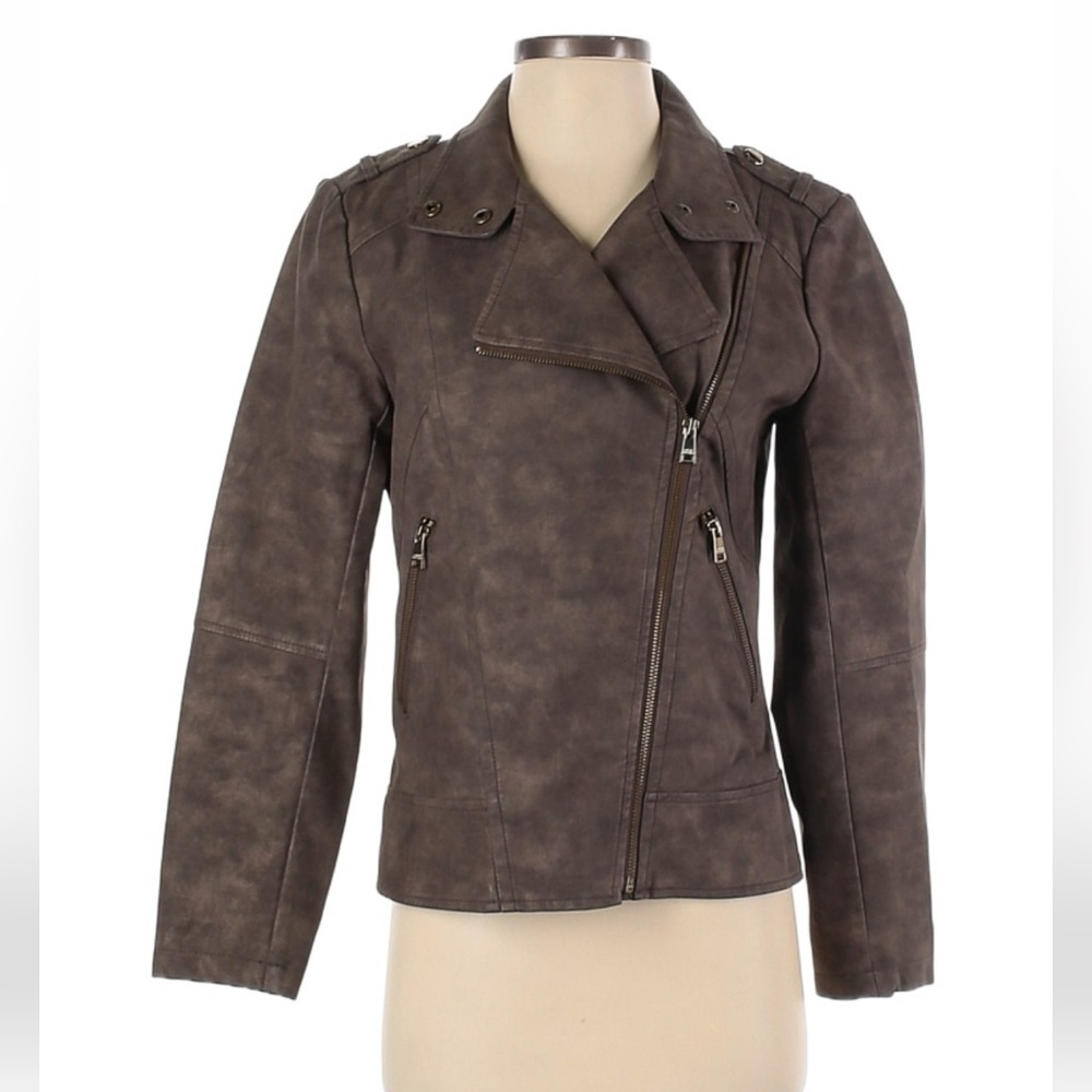 Catherine Malandrino Brown faux leather jacket size S